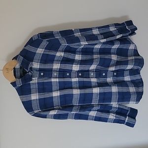 Lauren Ralph Lauren blue Plaid womens 1X long sleeve button up shirt